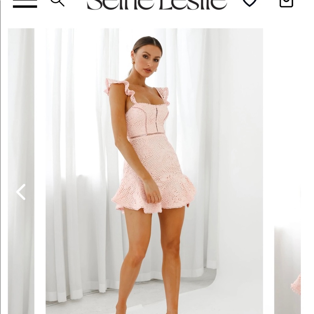 Baby pink brand new pink crochet selfie Leslie dress!